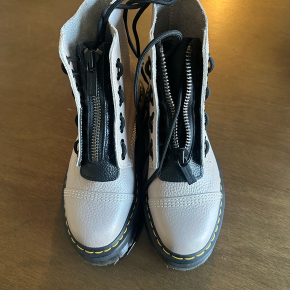 Dr. Martens Sinclair Peach Beige Nappa Leather Platform Boots - Picture 4 of 4